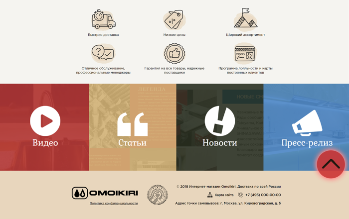Футер и сквозное меню информразделов
