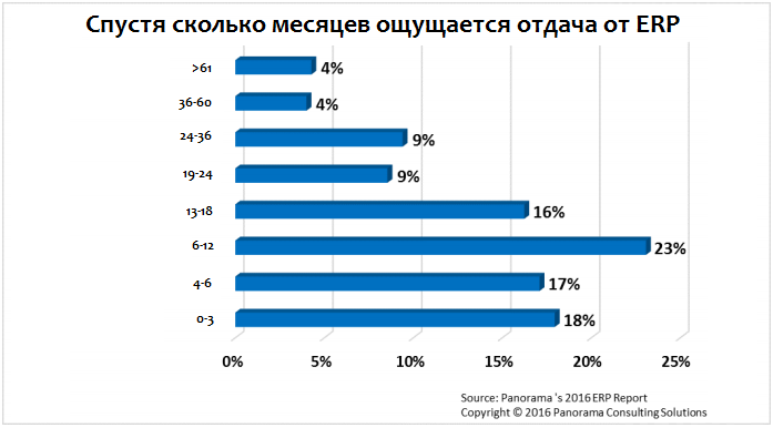 Скорость отдачи от внедрения ERP Скорость отдачи от внедрения ERP
